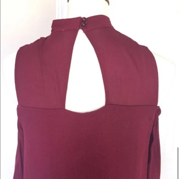 A.U.W. Red Burgundy Cut Out Shoulders Dress Red Size S - Picture 5 of 7